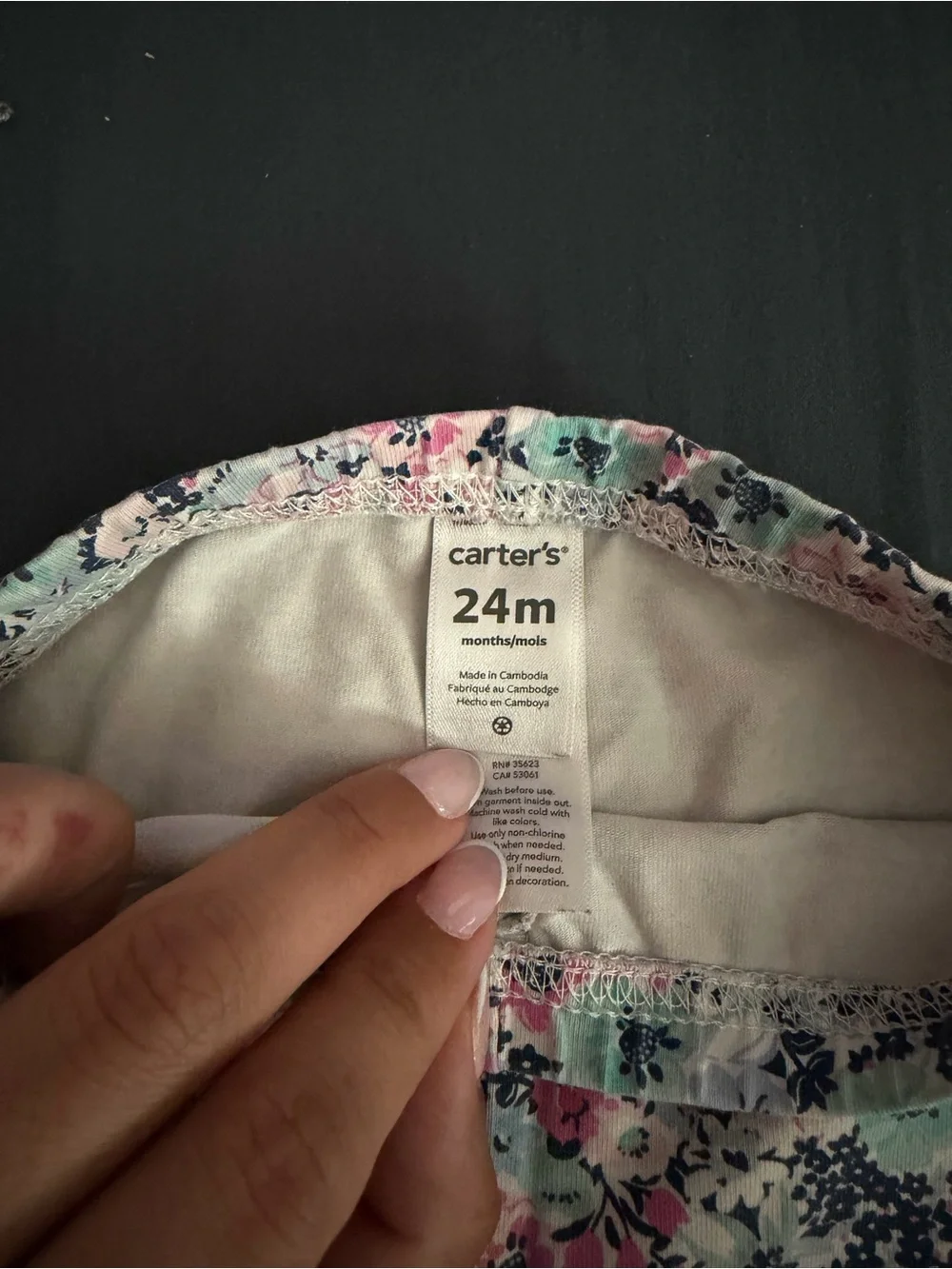 Carter's Floral Stretch Leggings - Pink, Mint & Navy